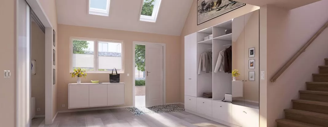 Custom-made niche wardrobe for the entrance area