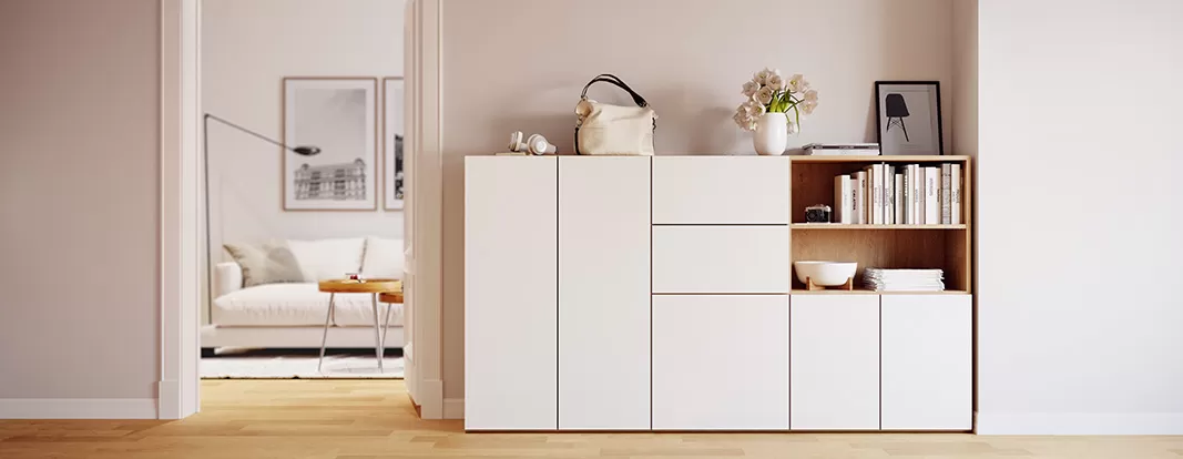 Sideboard in pickled and white pine