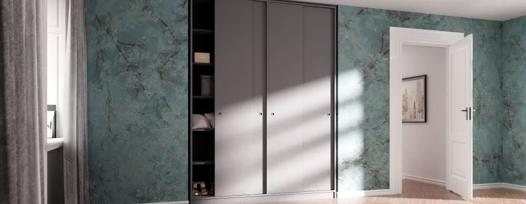 Armoire à portes coulissantes sur mesure en gris moyen